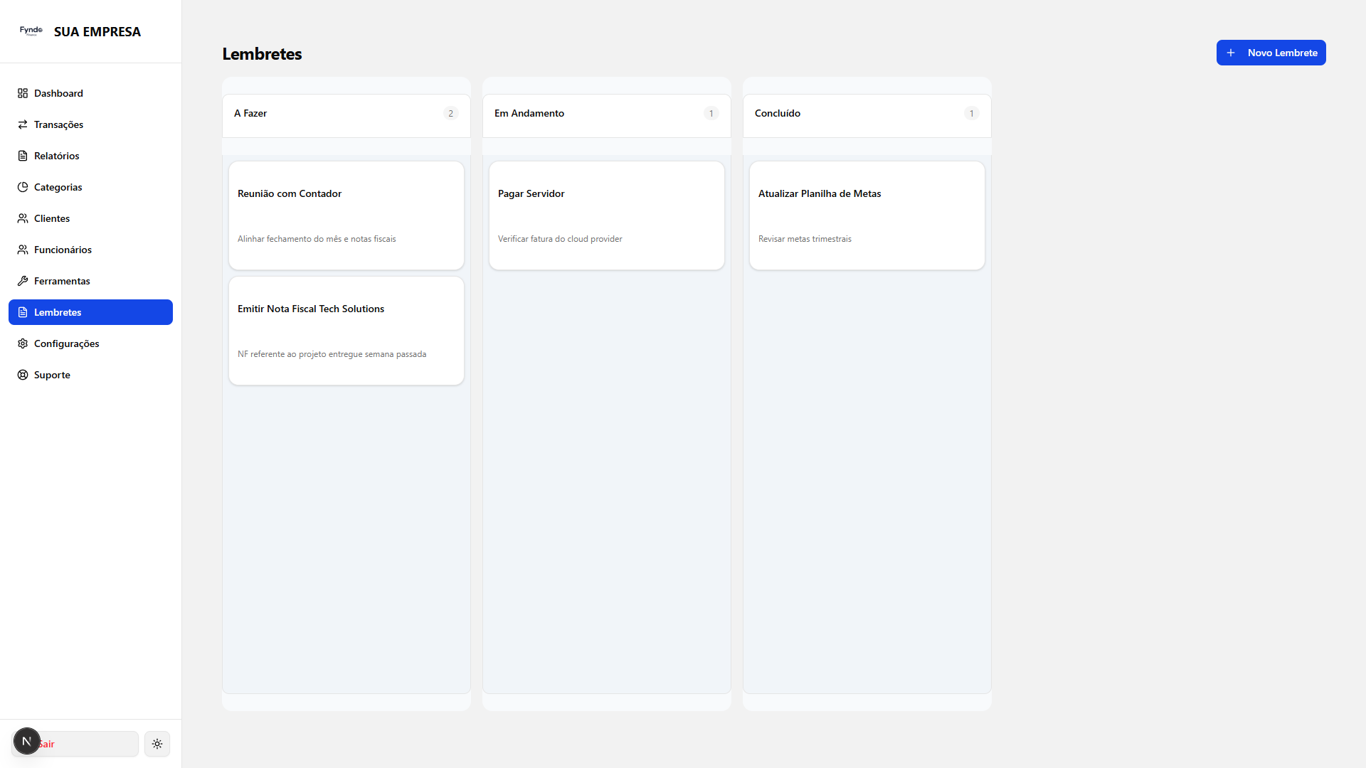 Fyndo Finance Tela 1